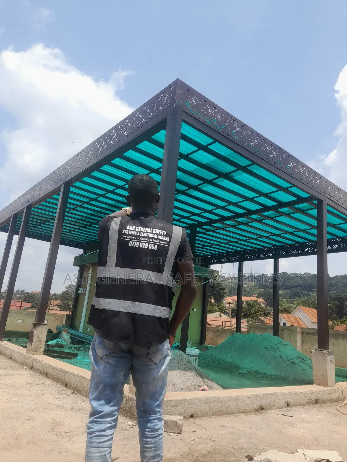 Pergola Shade Roof Top With Fiber Polycarbonate Sheet Quality Grade A