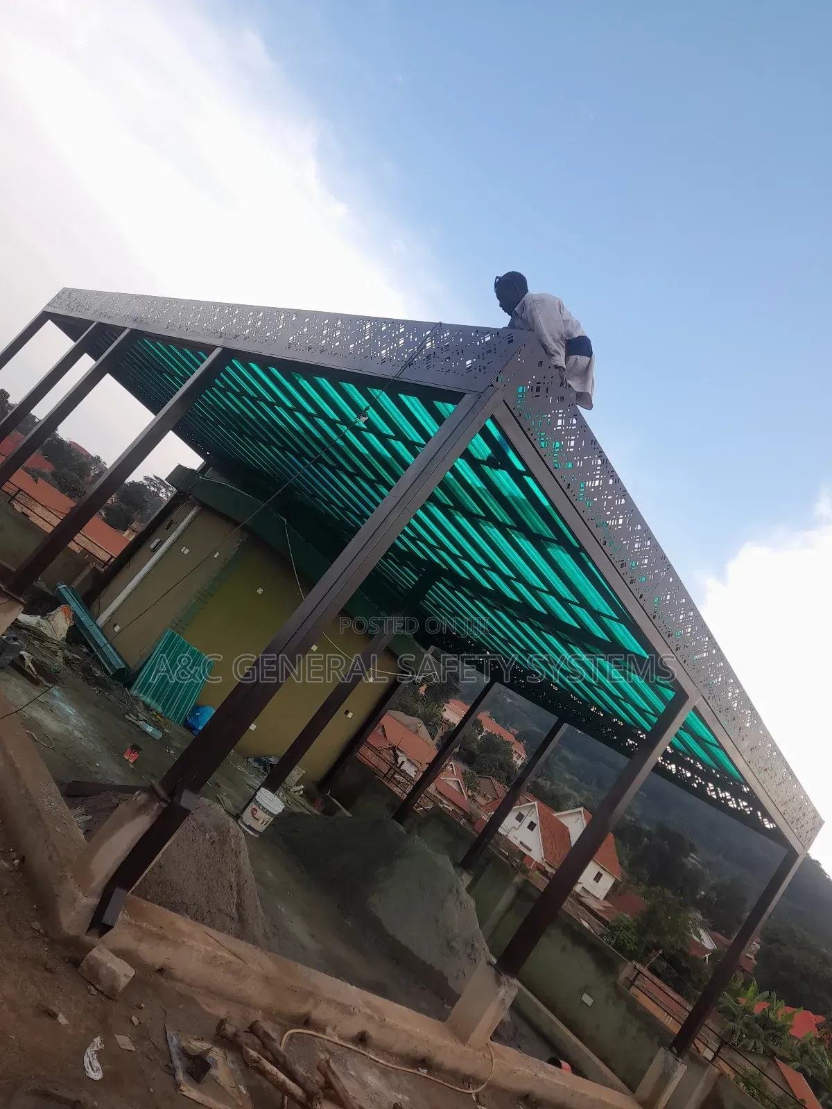 Pergola Shade Roof Top With Fiber Polycarbonate Sheet Quality Grade A