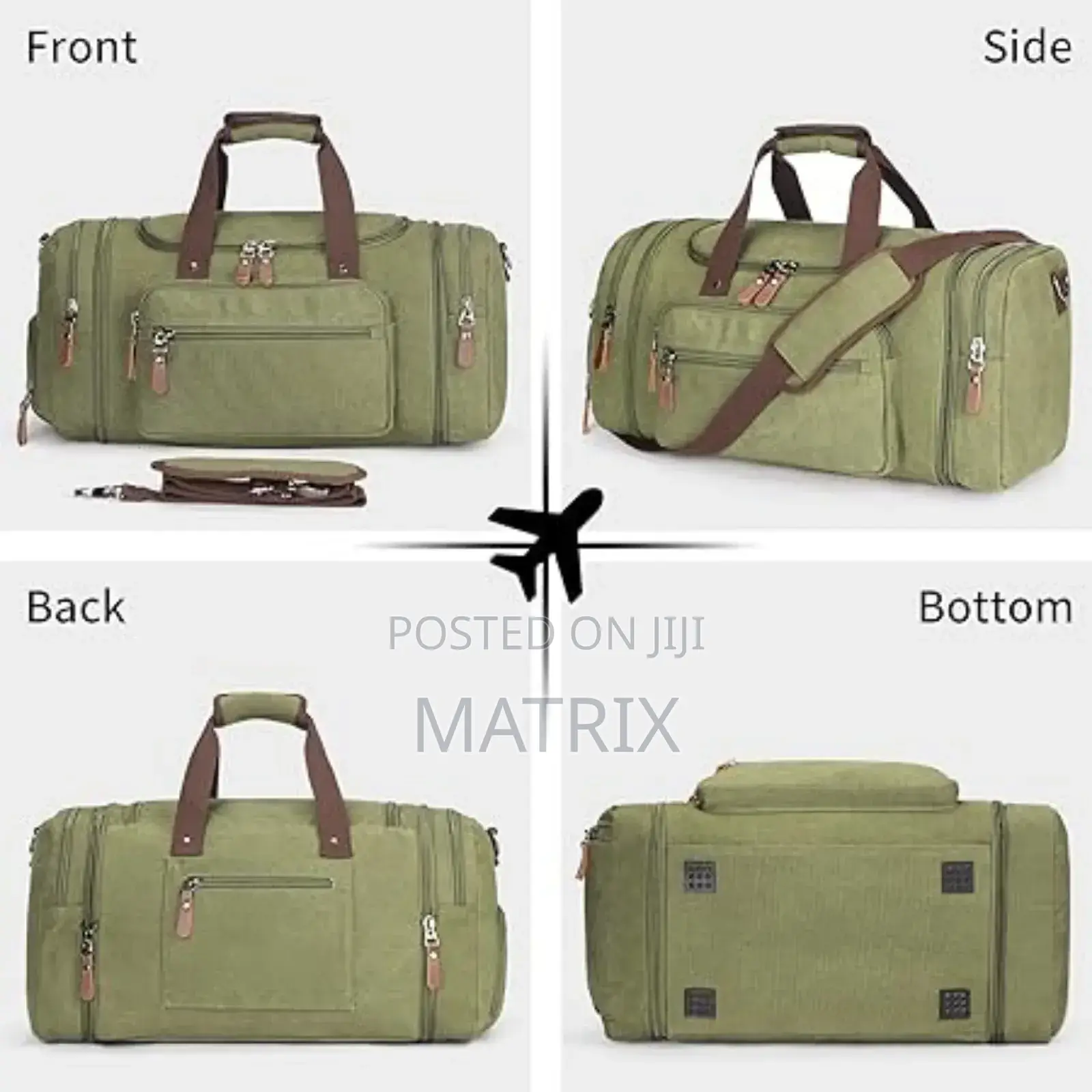 Canvas Bag for Travel - Multi Pocket Design, Expandable