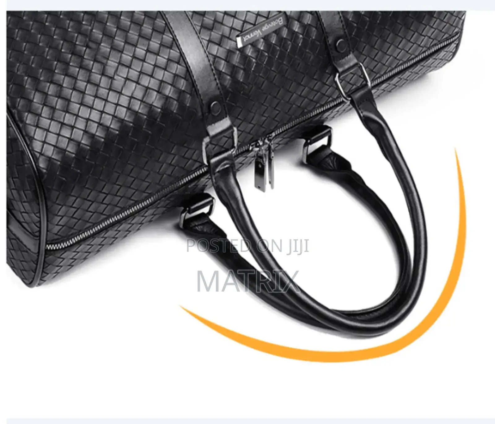 Fashion Men Black Leather New Travel Bag Overnight Duffle Handbag