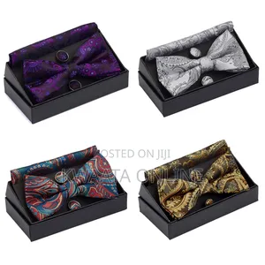 Mens Adjusted Pretied Bowtie Vintage Geometric Neckwear