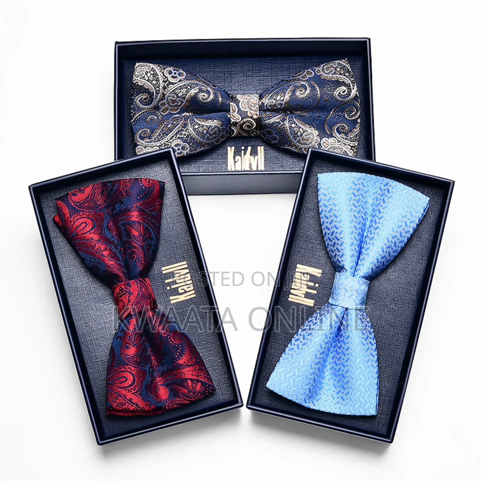 Mens Adjusted Pretied Bowtie Vintage Geometric Neckwear