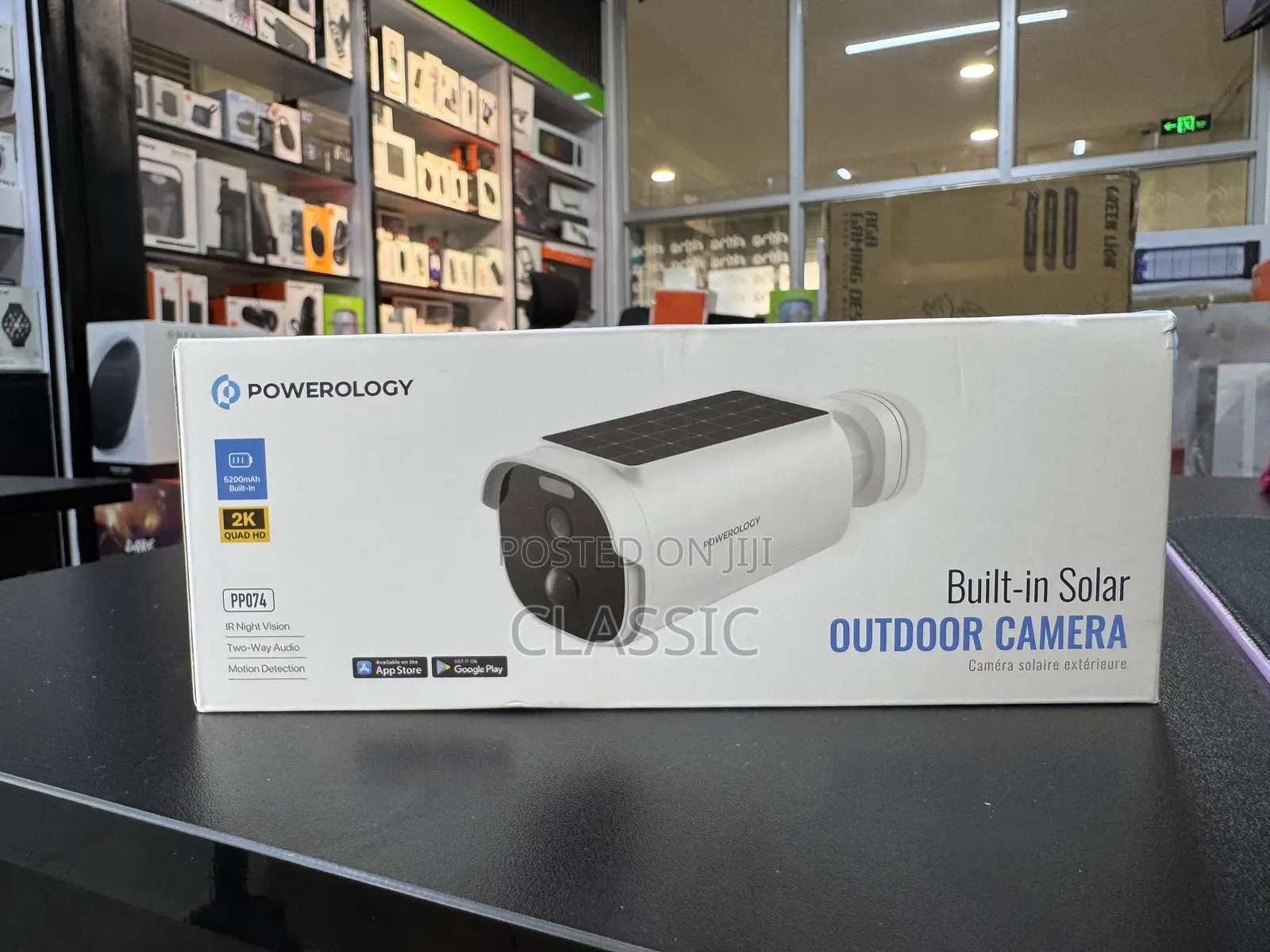 Powerology Built-in Solar Outdoor Camera Hd Ip65 | Motion Detection