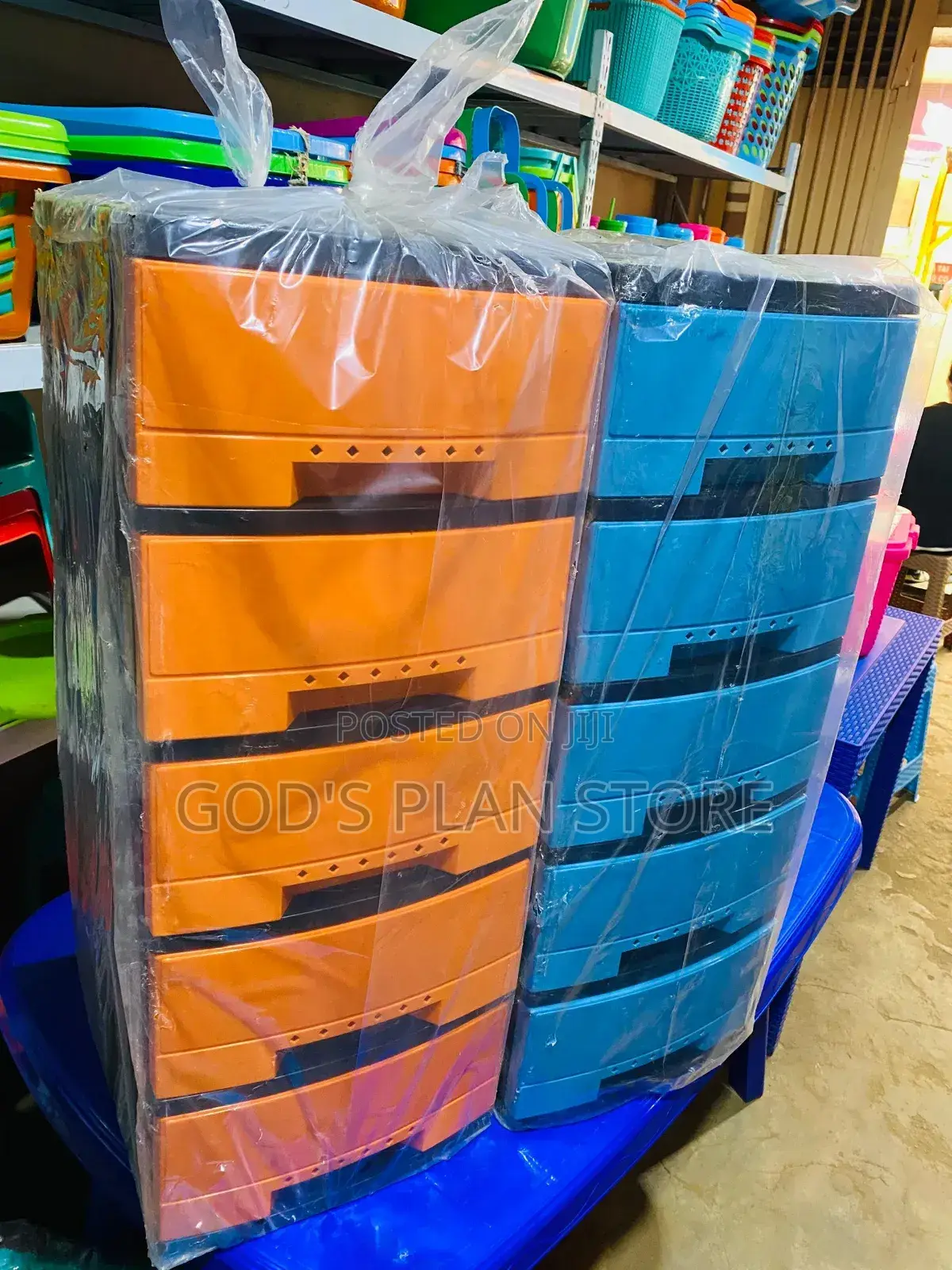 Big Plastic Kitchen Drawer Trolley 5 Drawers