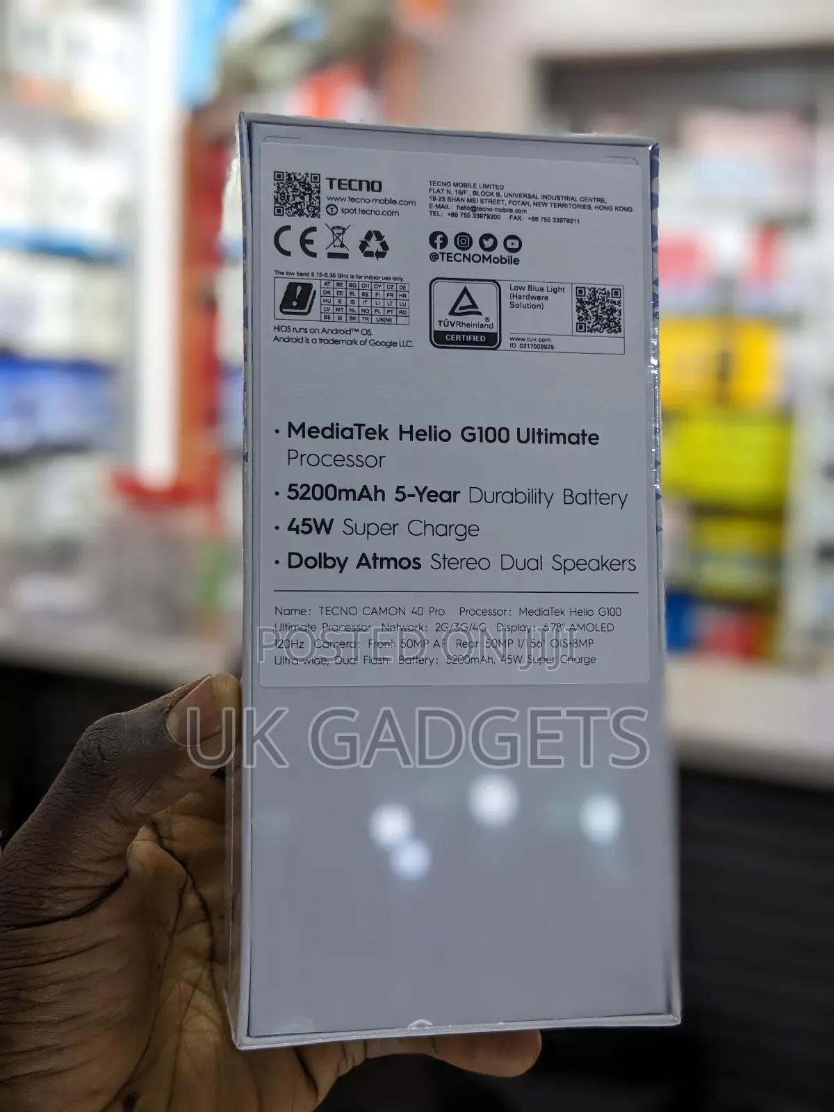 New Tecno Camon 40 Pro 256 GB Gray