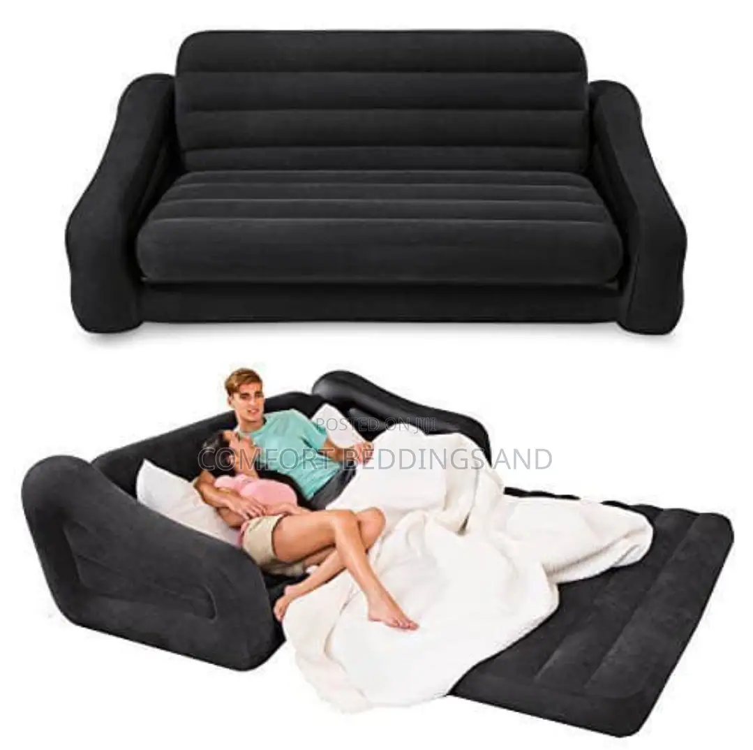 2 In 1 Inflatable Air Sofa With Mattress Black