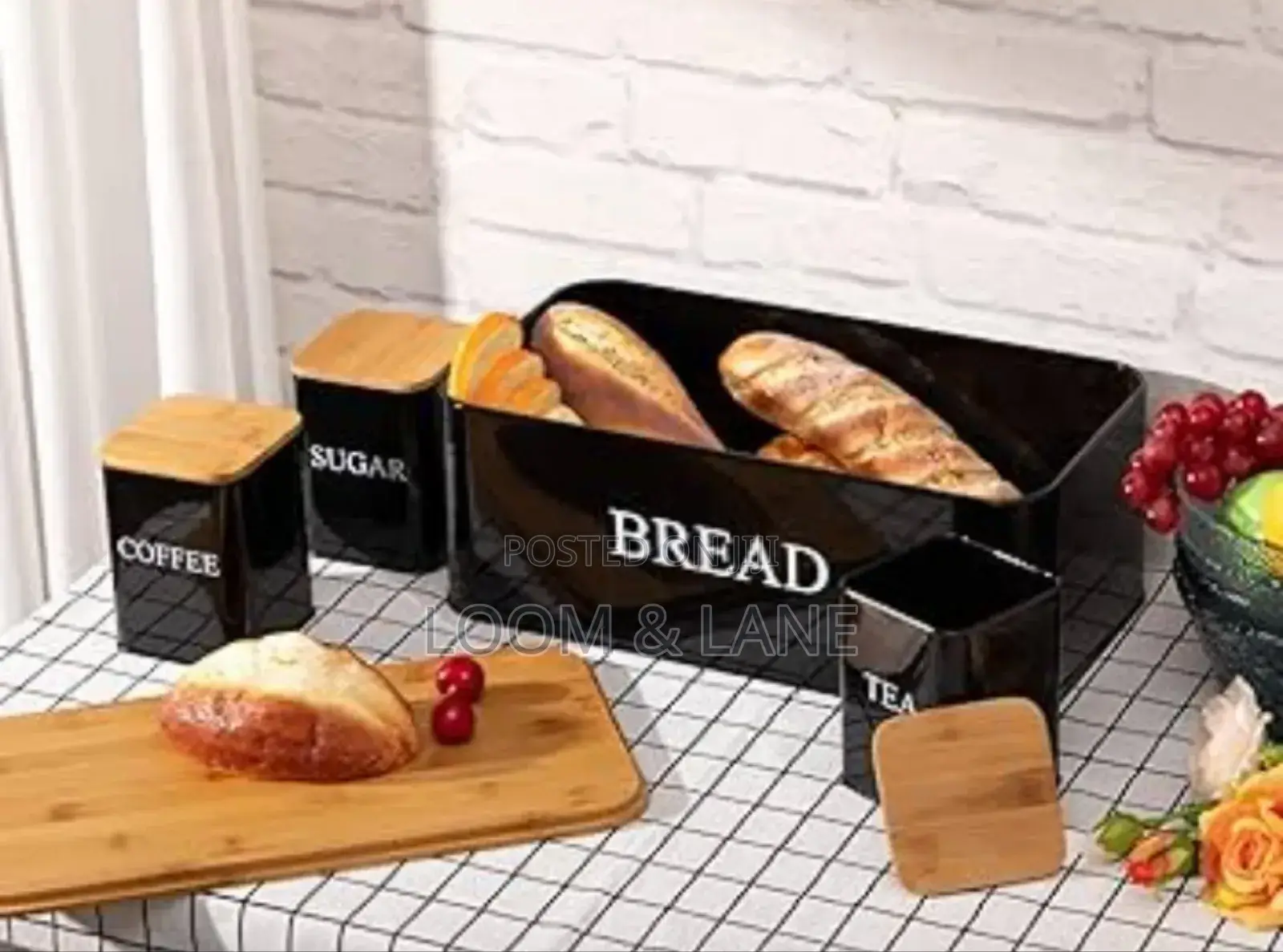 4-Piece Bread Bin Storage Canister Set