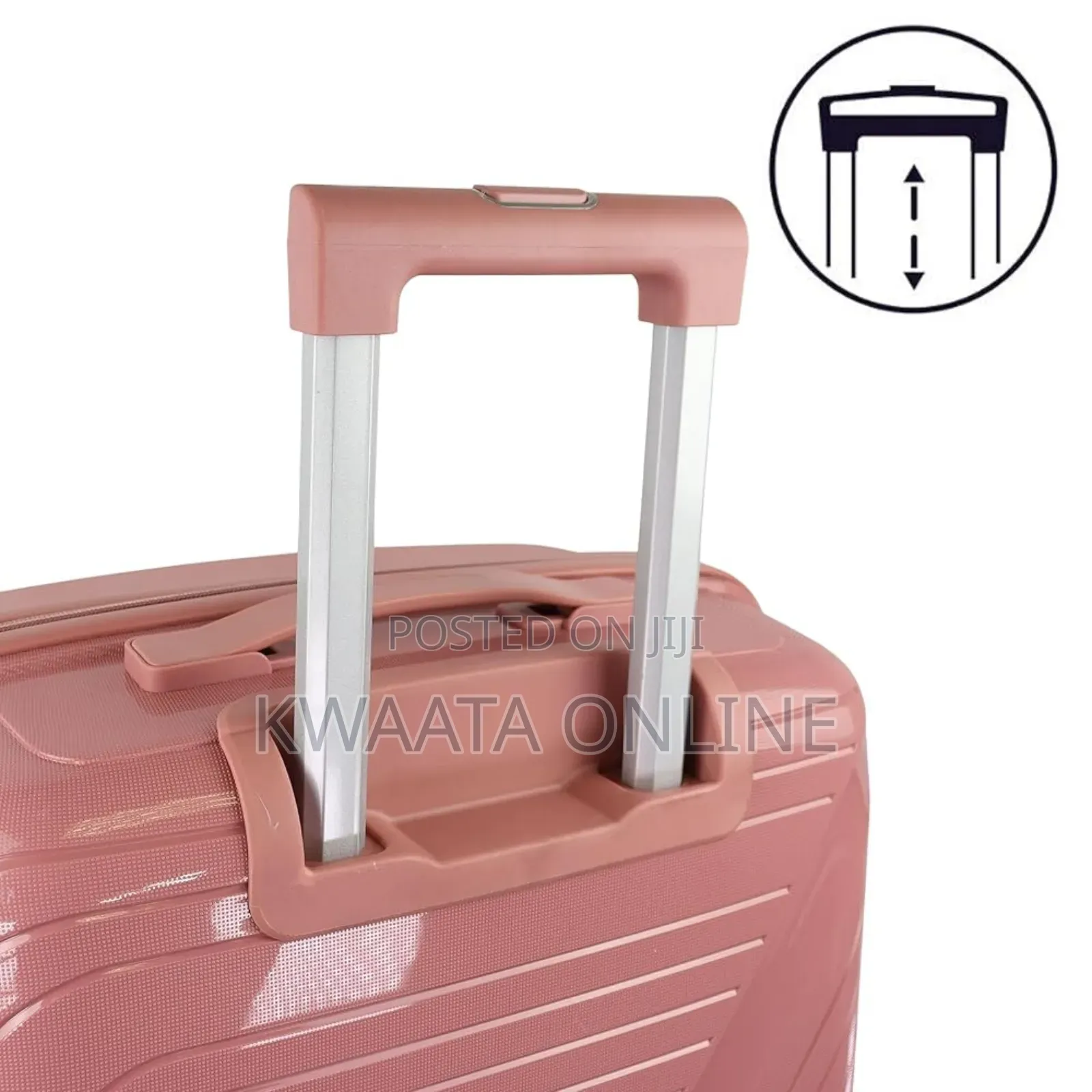3 Pc Rubber Trolley Suitcase - Luggage Travel With Lock and 4 Wheels