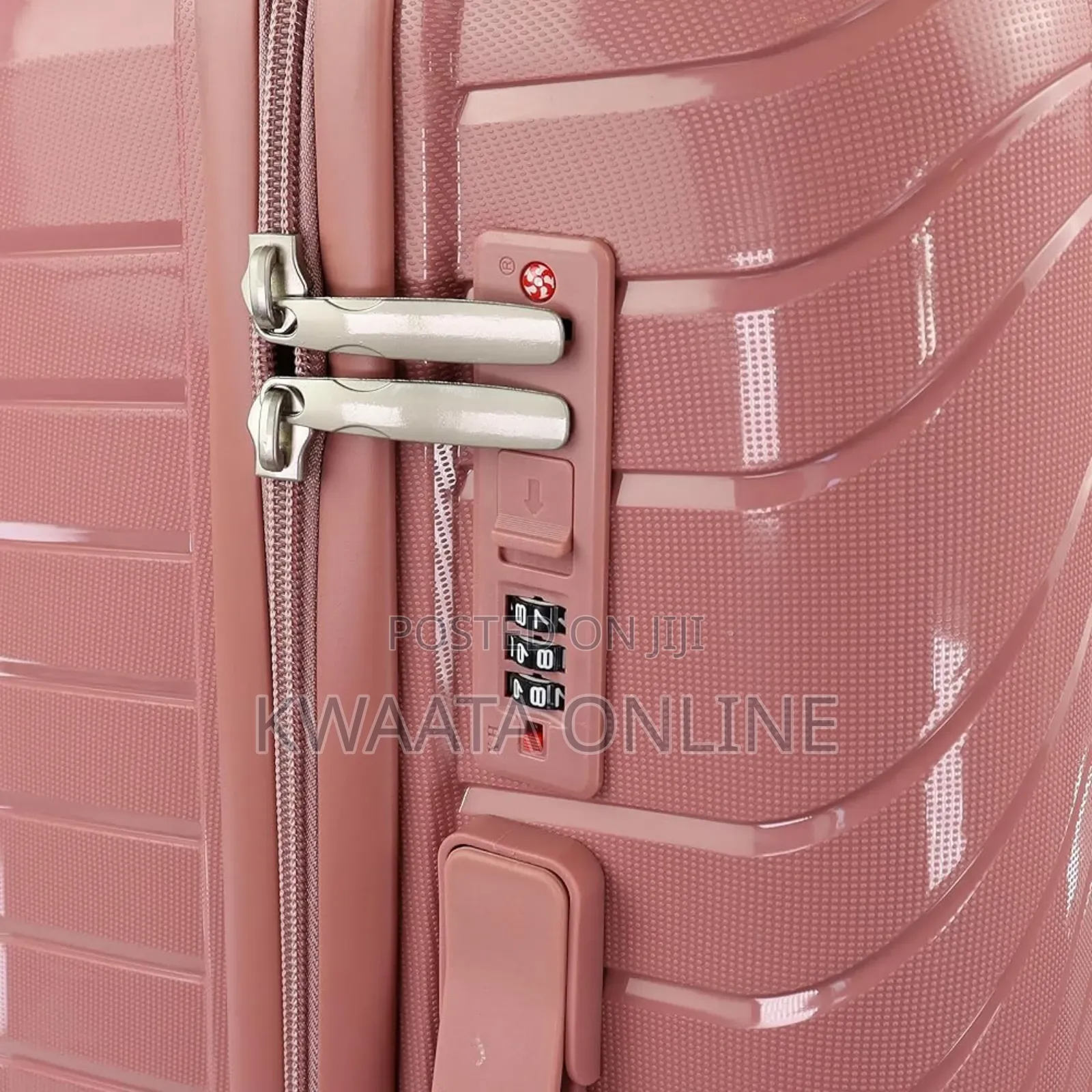 3 Pc Rubber Trolley Suitcase - Luggage Travel With Lock and 4 Wheels