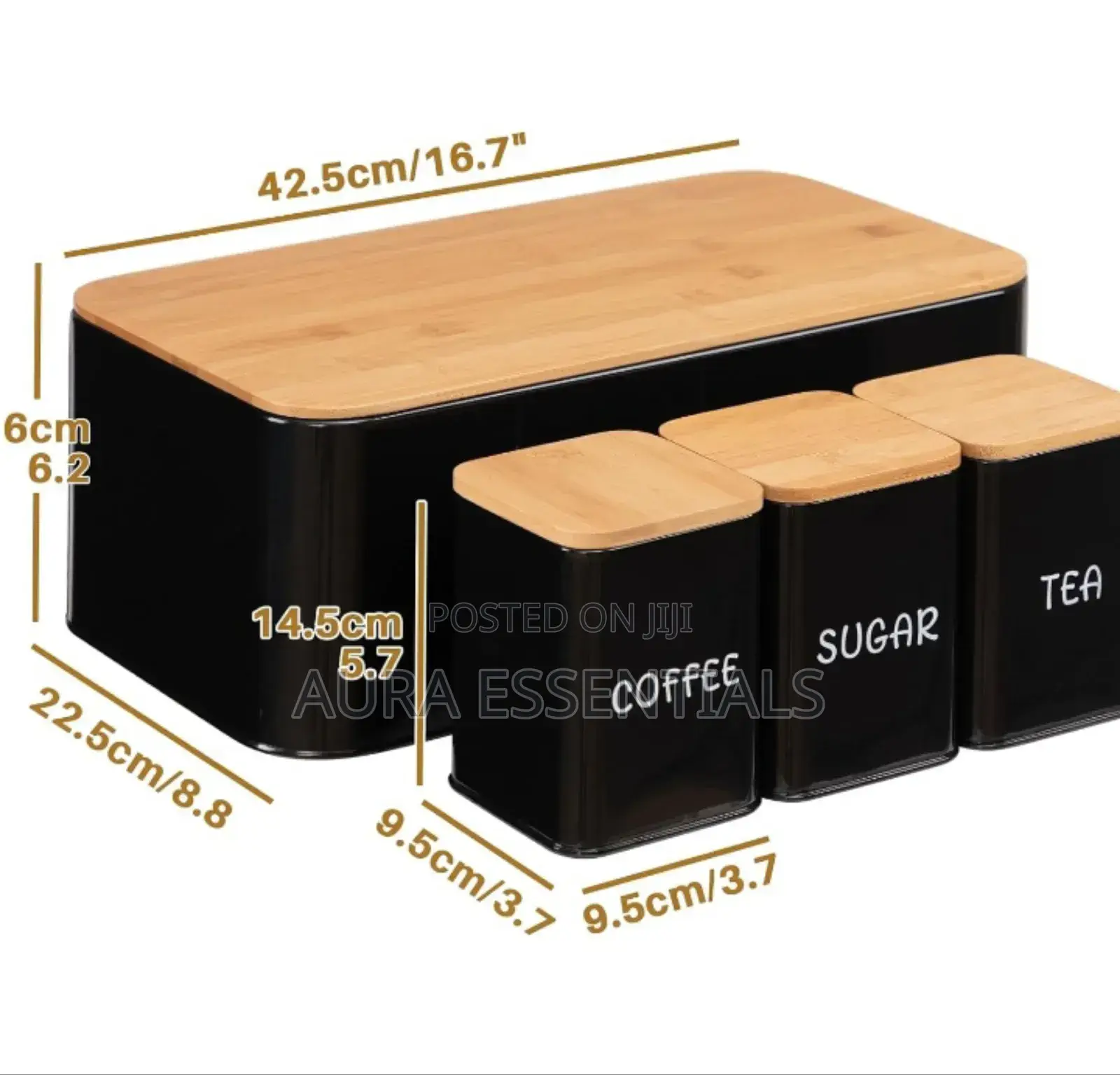 4-Piece Bread Bin Storage Canister Set