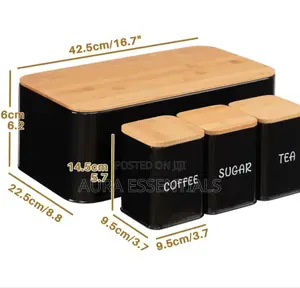 4-Piece Bread Bin Storage Canister Set
