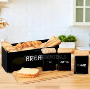 4-Piece Bread Bin Storage Canister Set