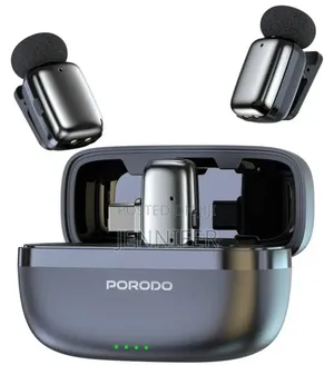 Porodo Wireless Lavalier Microphones Type-C - Black