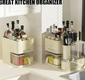 3 in 1 Kitchen Seasoning Box Spice Rack Knife Block