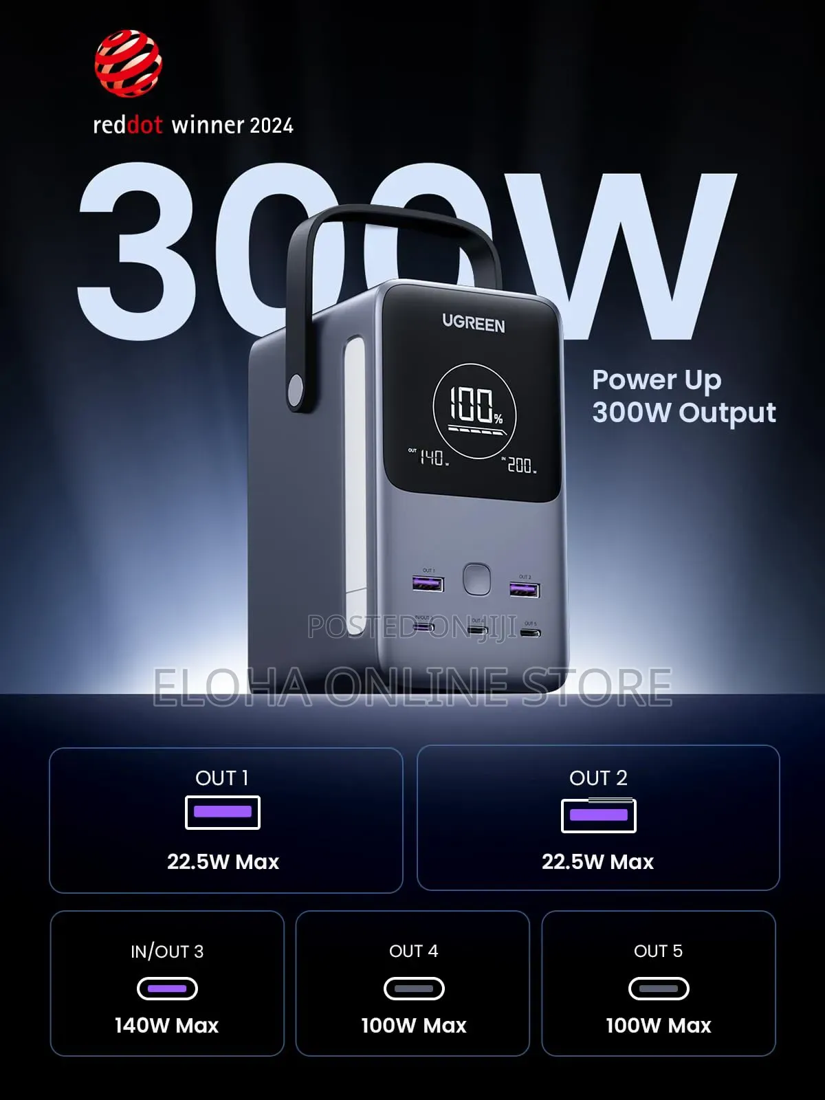 Ugreen 300w 48000mah Power Bank With Smart Digital Display