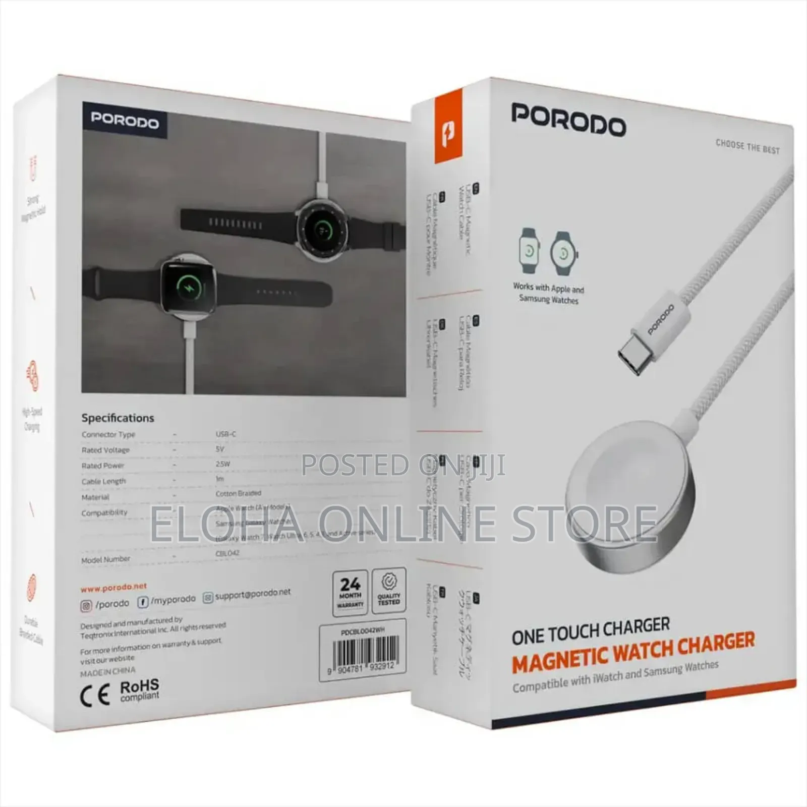 Porodo Universal One Touch Magnetic Watch Charger