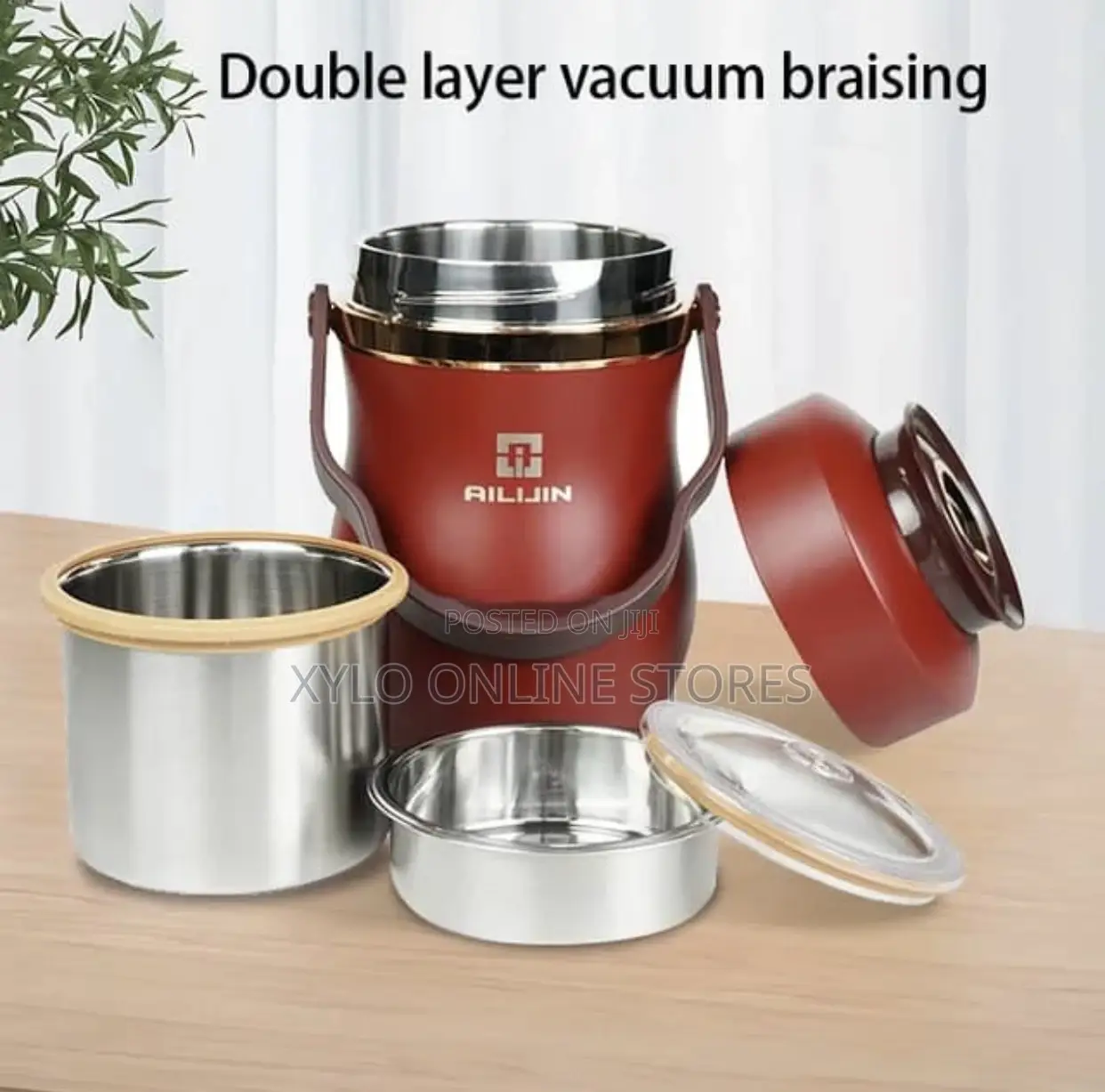 Double Layer Stainless Steel Food Flask 2.8 Liters