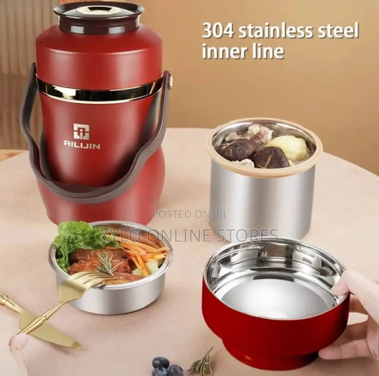 Double Layer Stainless Steel Food Flask 2.8 Liters