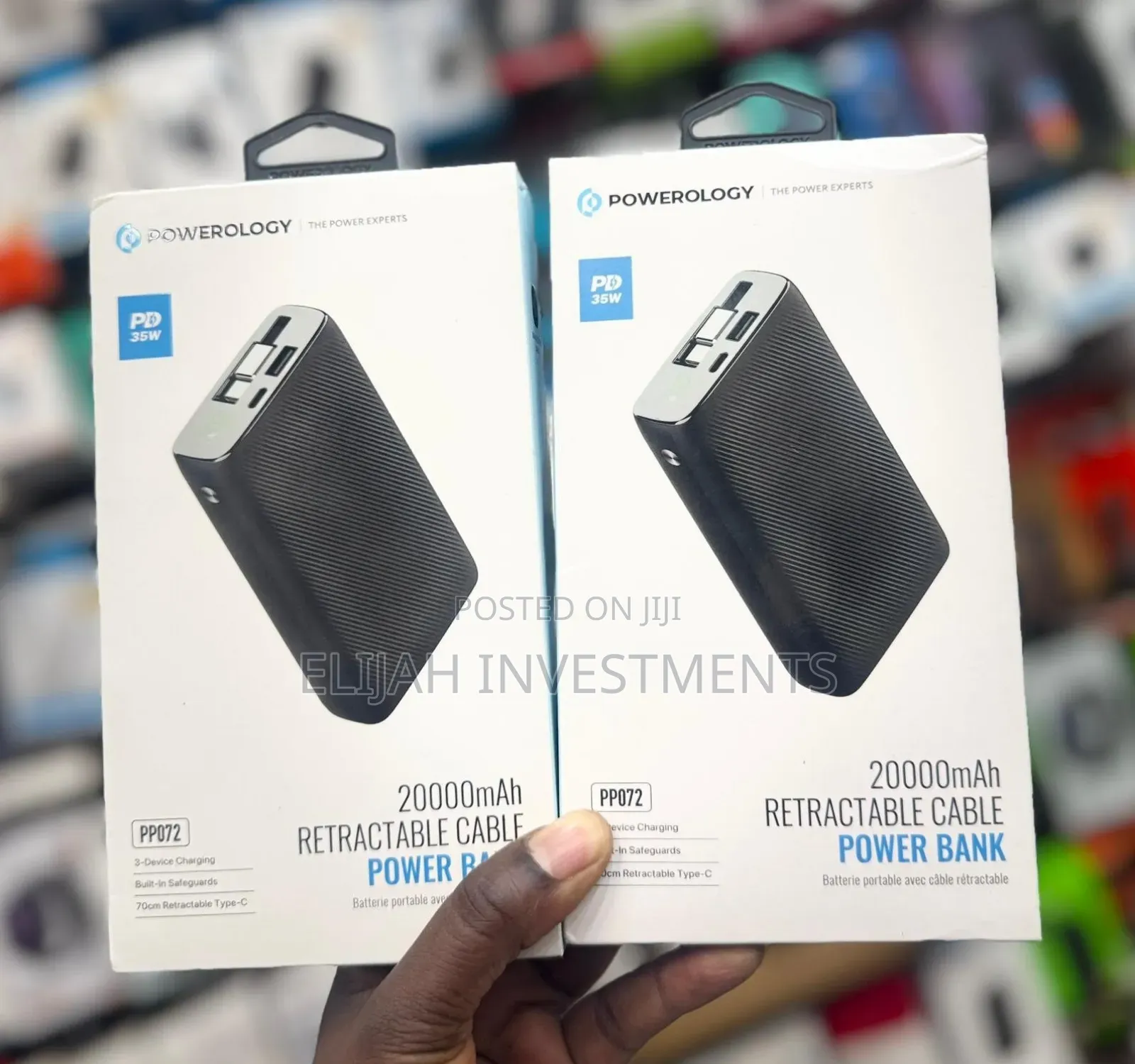 Powerology 20,000mah Rectractable Cable