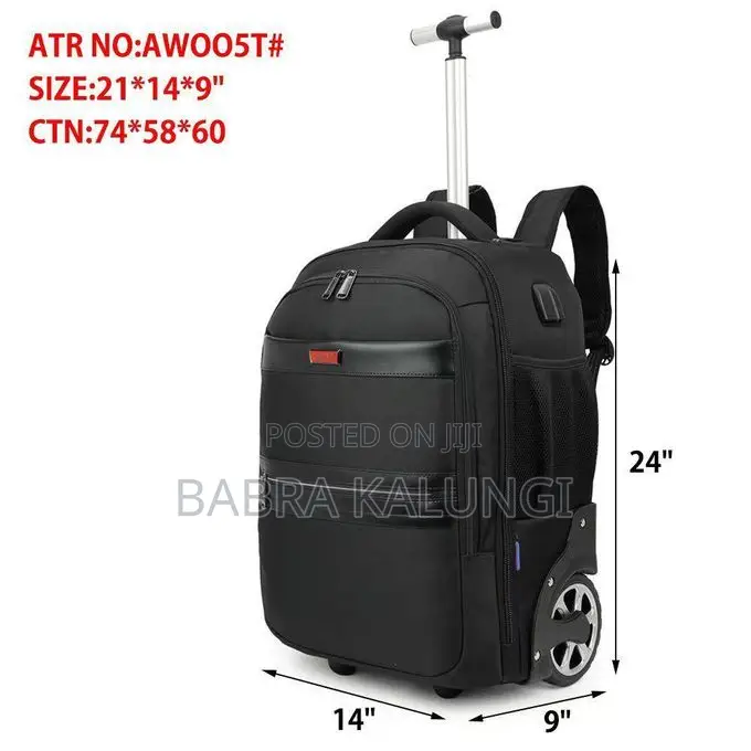 Rolling Backpack for Men With Wheels, 17 Inch