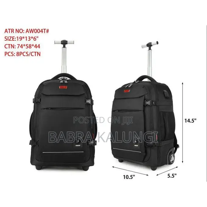 Rolling Backpack for Men With Wheels, 17 Inch