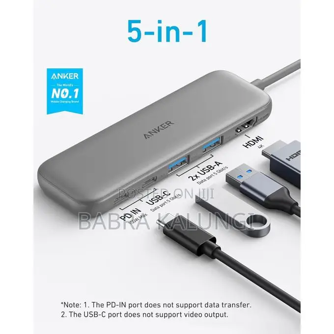 Anker 332 Usb C Hub, 5-in-1 Usbc to Hdmi Splitter With 