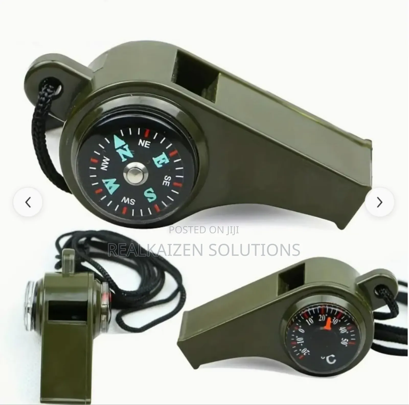 3 in 1 Emergency Outdoor Survival Whistle
With Compass Thermometer