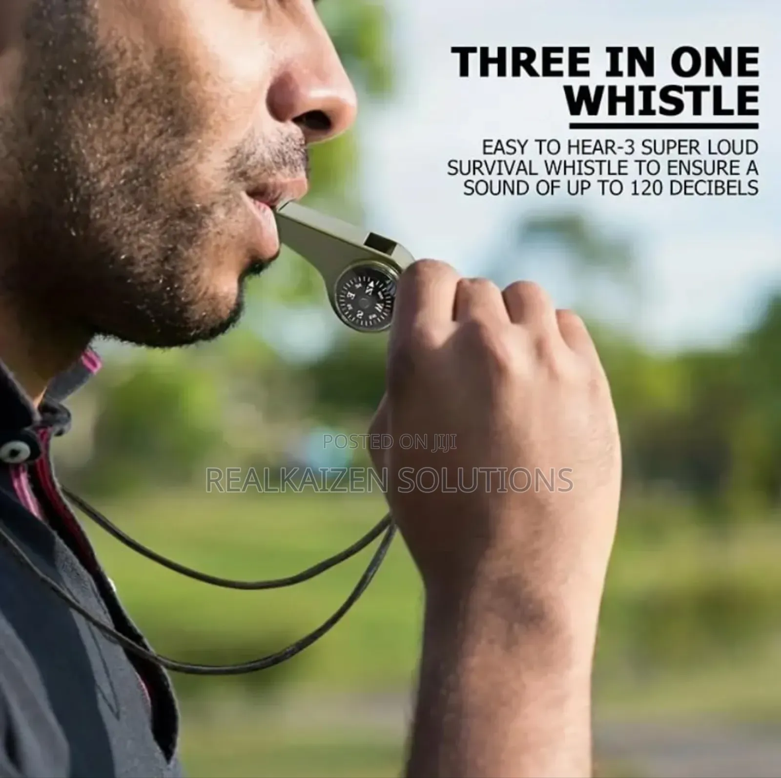 3 in 1 Emergency Outdoor Survival Whistle
With Compass Thermometer