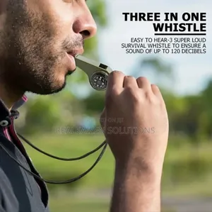 3 in 1 Emergency Outdoor Survival Whistle
With Compass Thermometer