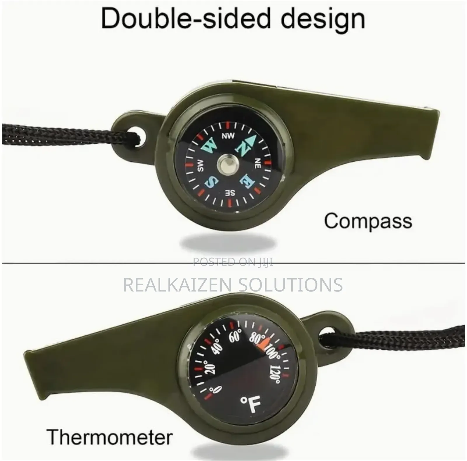 3 in 1 Emergency Outdoor Survival Whistle
With Compass Thermometer