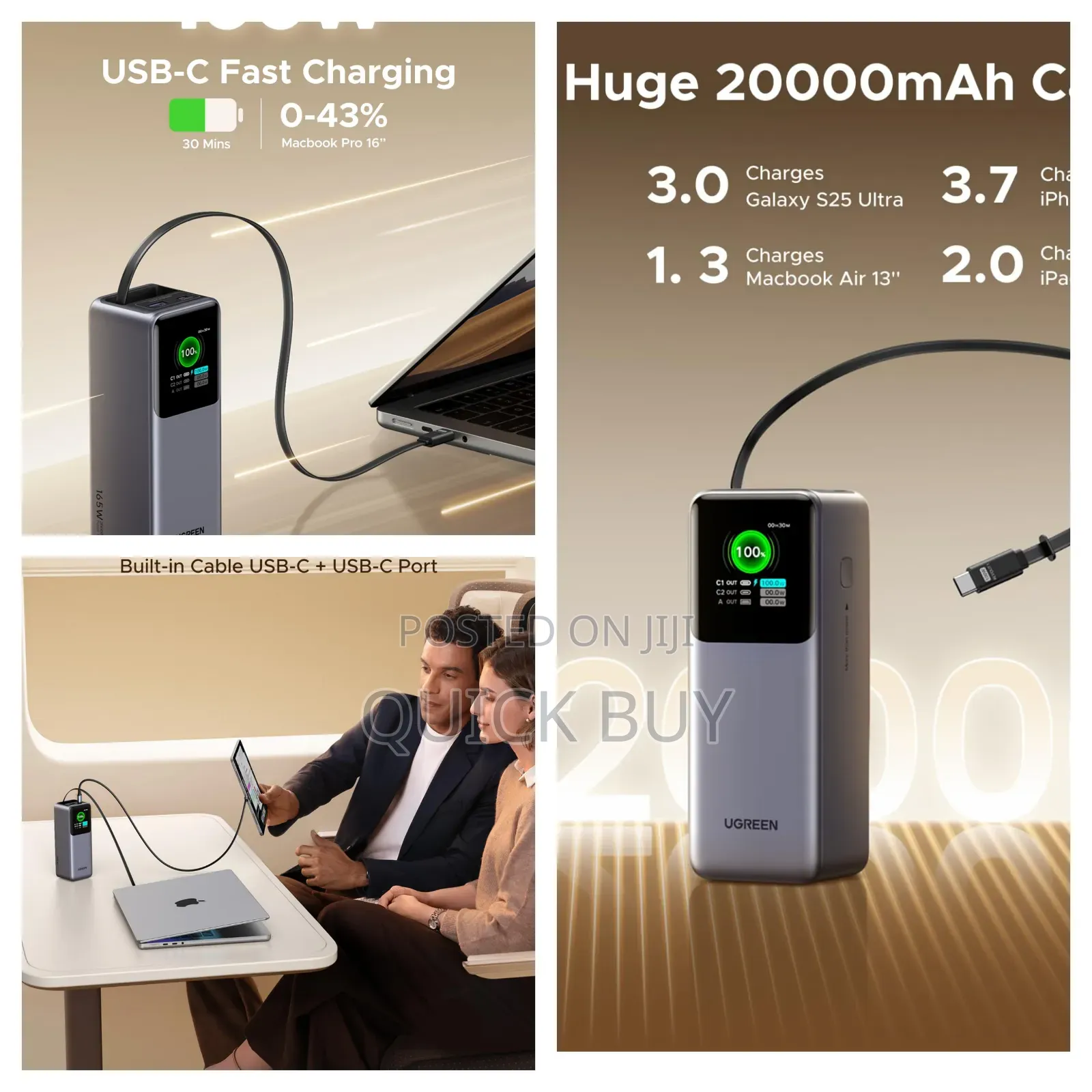 Ugreen Nexode 20000mah 130w Fast Charging Power Bank.
