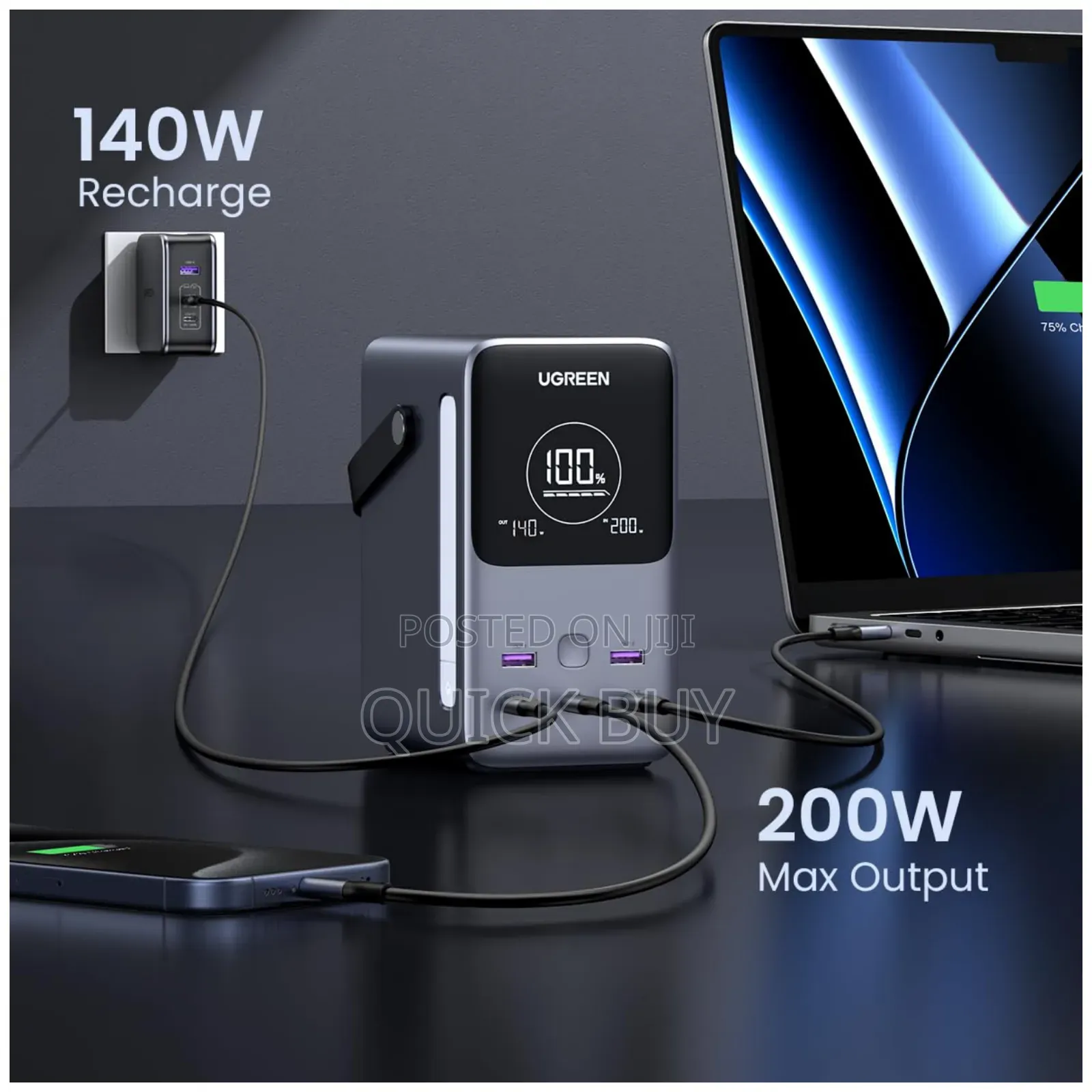 Ugreen 300w 48000mah Power Bank With Smart Digital Display