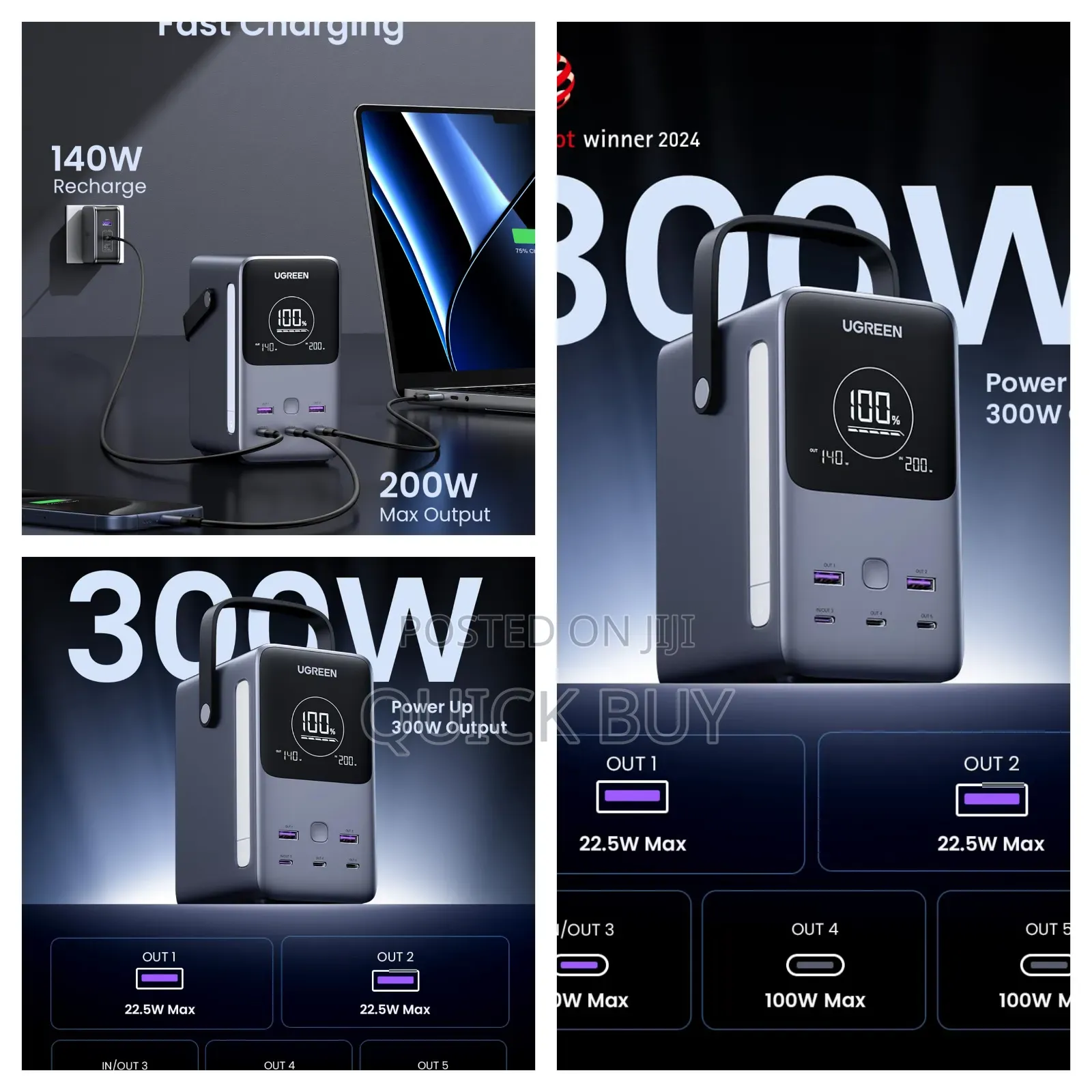 Ugreen 300w 48000mah Power Bank With Smart Digital Display
