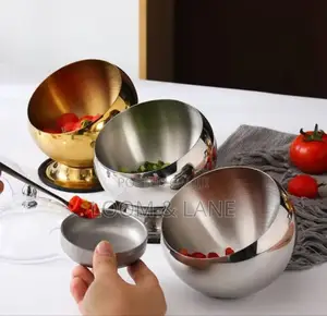Thickened Stainless Steel Skewed Bowl With Cover