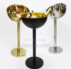 Stainless Steel Tall Champagne Ice Bucket With Stand