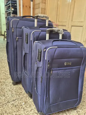3 Piece Travel Suitcase Set, Durable Lightweight Fabric Luggage+Pc,