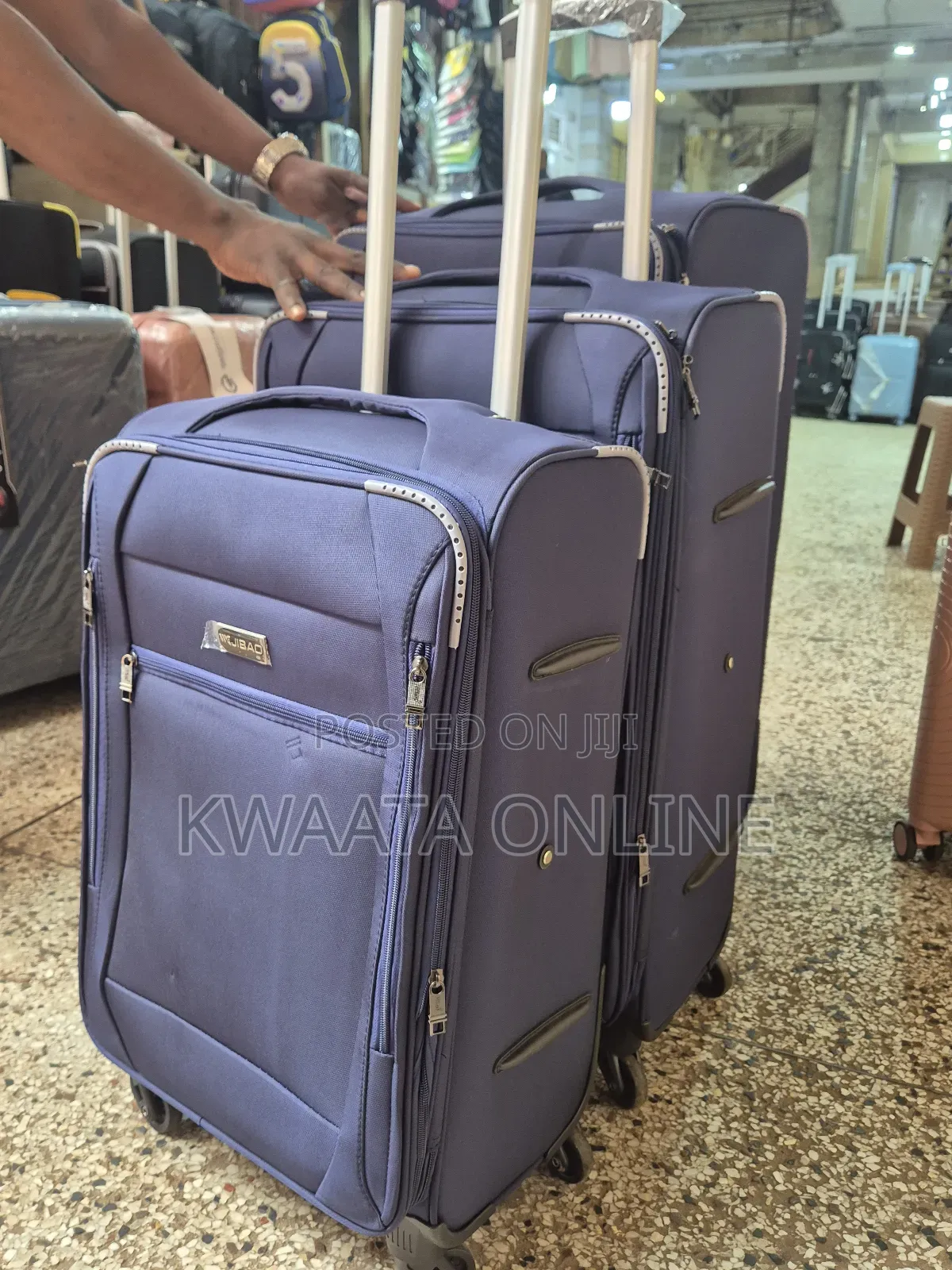 3 Piece Travel Suitcase Set, Durable Lightweight Fabric Luggage+Pc,