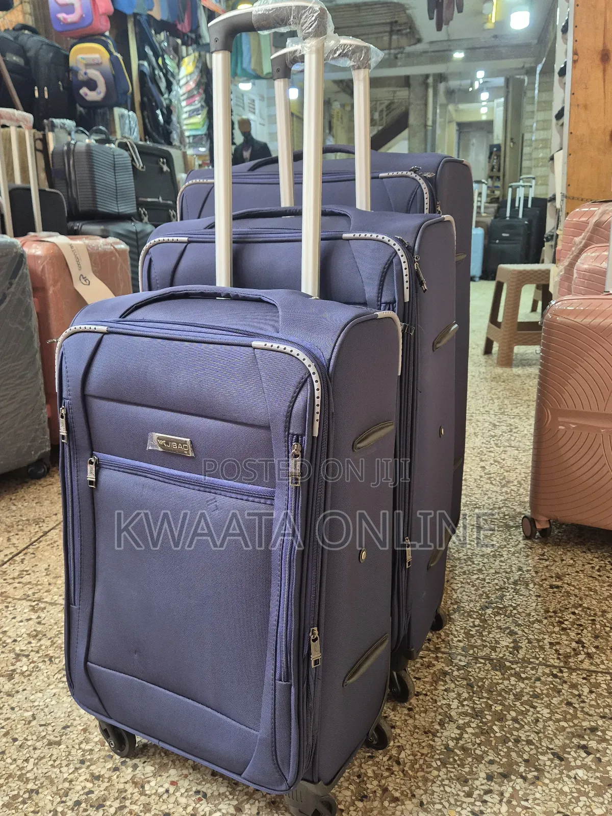 3 Piece Travel Suitcase Set, Durable Lightweight Fabric Luggage+Pc,