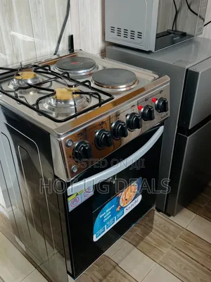 Saachi 2 Gas + 2 Electric Cooker With Gas Oven (50x50cm) - Silver