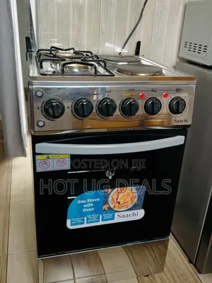 Saachi 2 Gas + 2 Electric Cooker With Gas Oven (50x50cm) - Silver