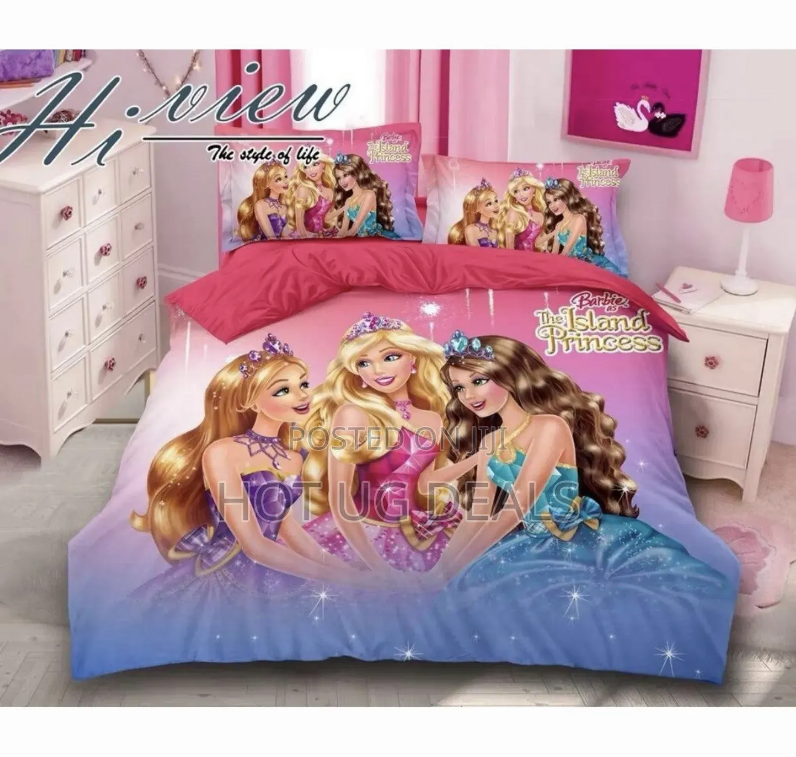 Kids Duvet With 1 Bedsheet& 2 Pillowcases- Pink