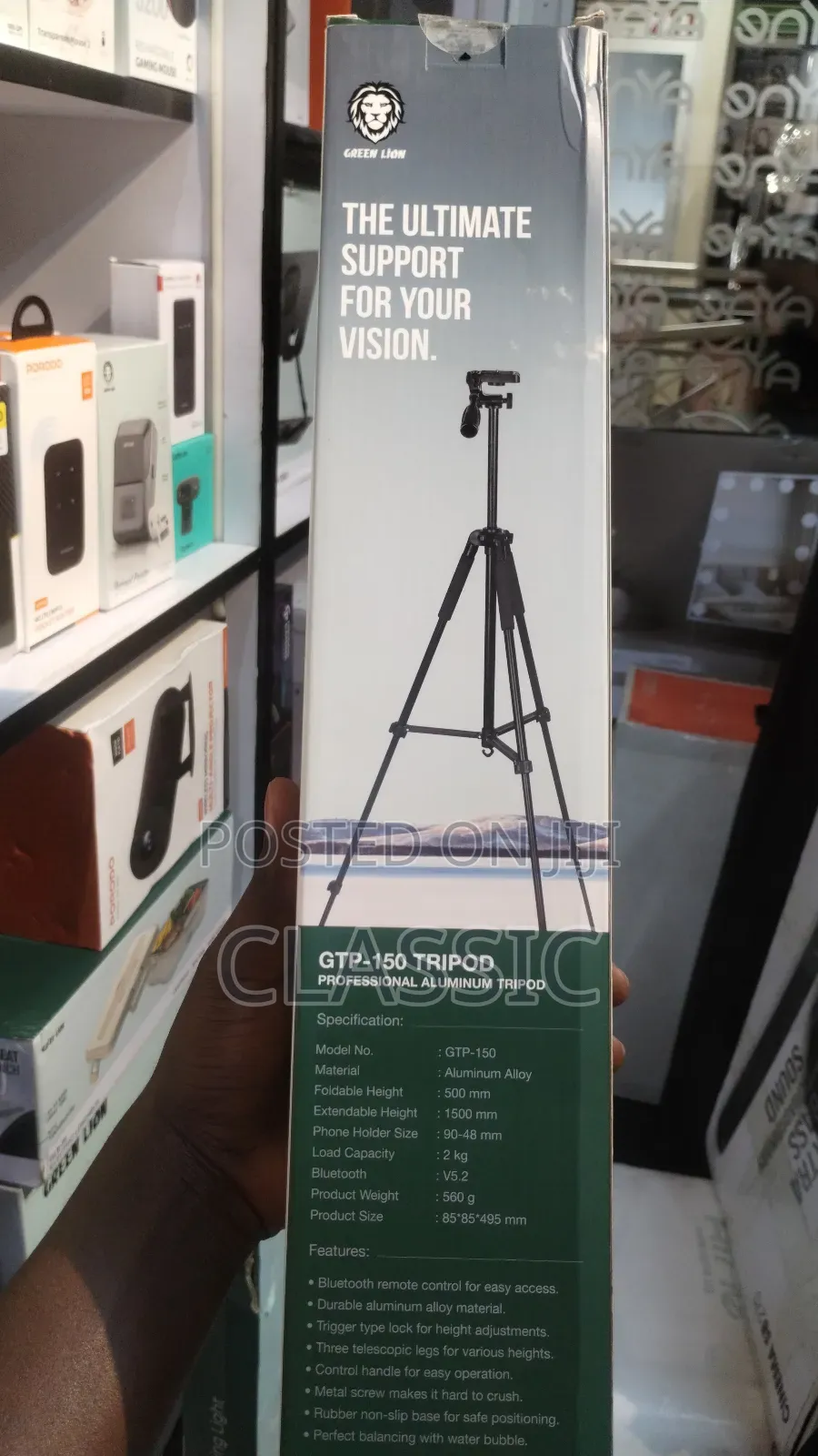 Green Lion GTP-150 Tripod – Professional Aluminum