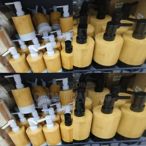 Bamboo and Plastic Liquid Soap or Lotion Dispensers
