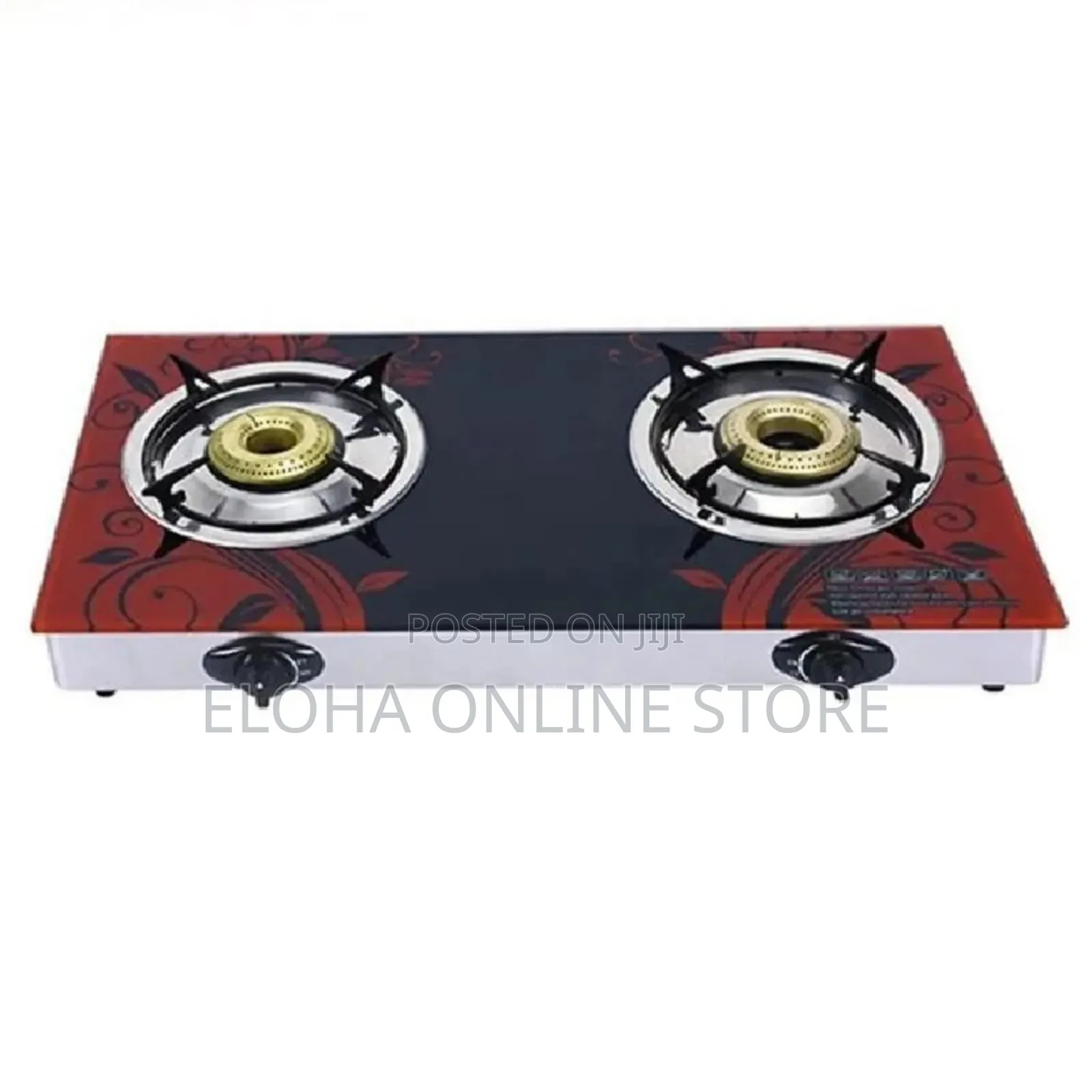 Pixel Double Burner Glass Gas Stove With Automatic Ignition