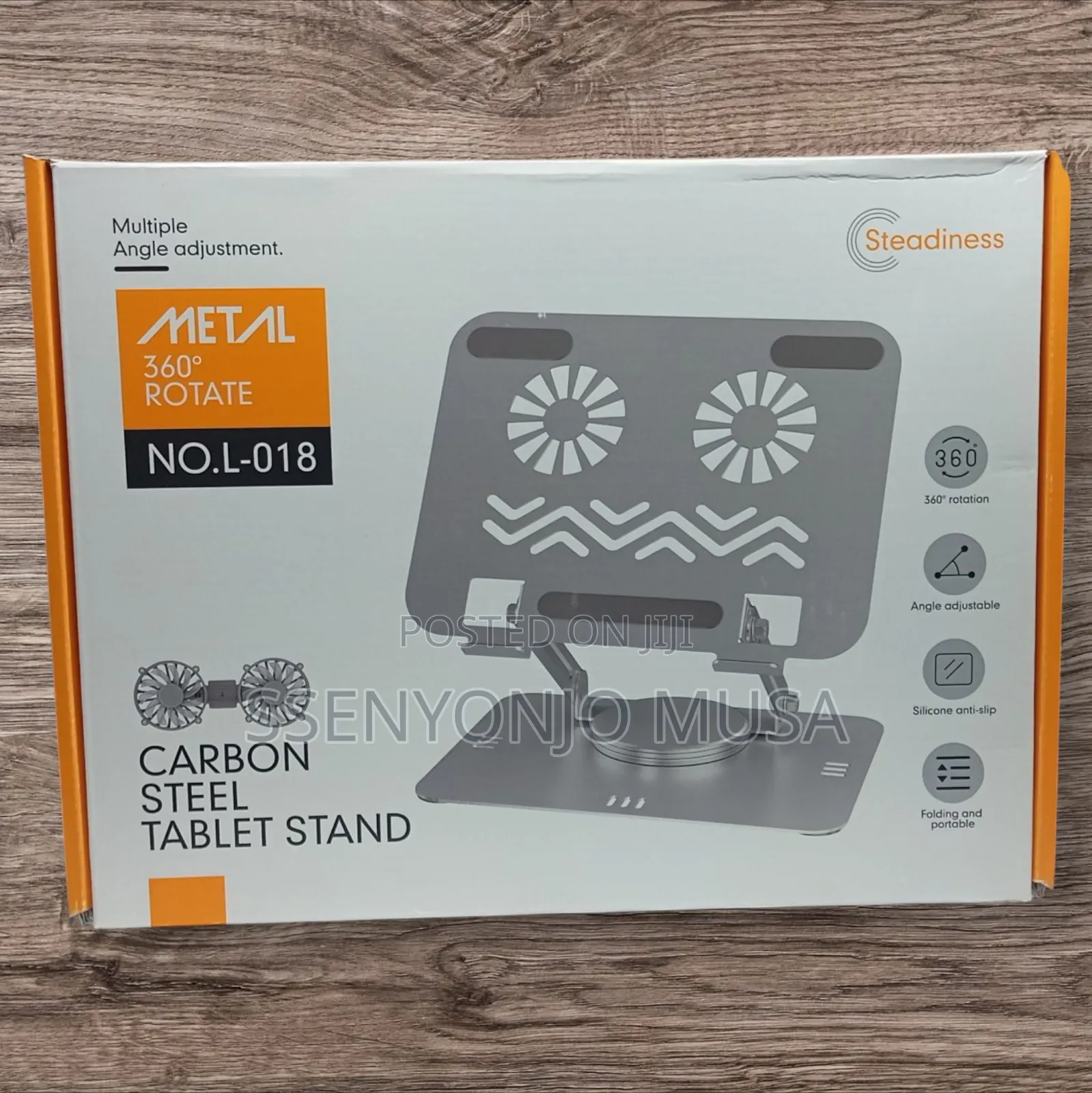 Aluminum Laptop Stand With Dual Fan Usb - 360° Rotation