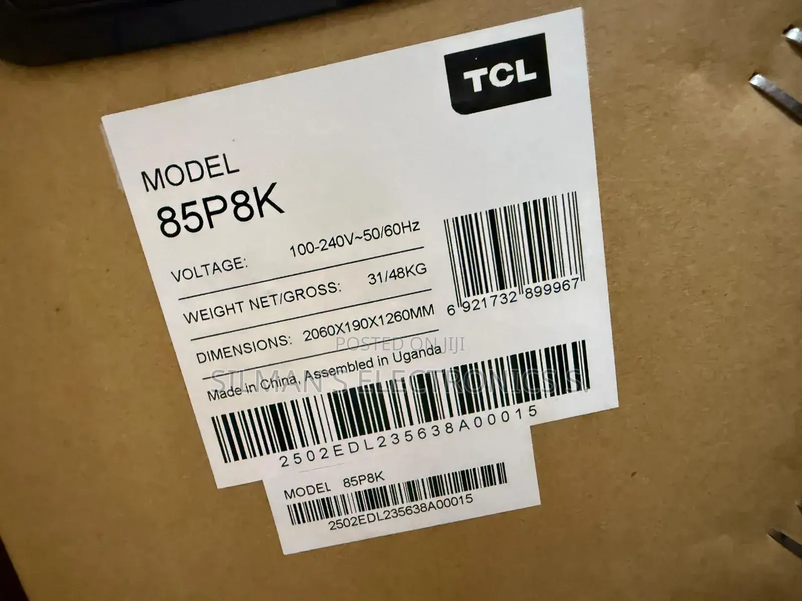 Fresh Release TCL 85" P8k Qled Tv