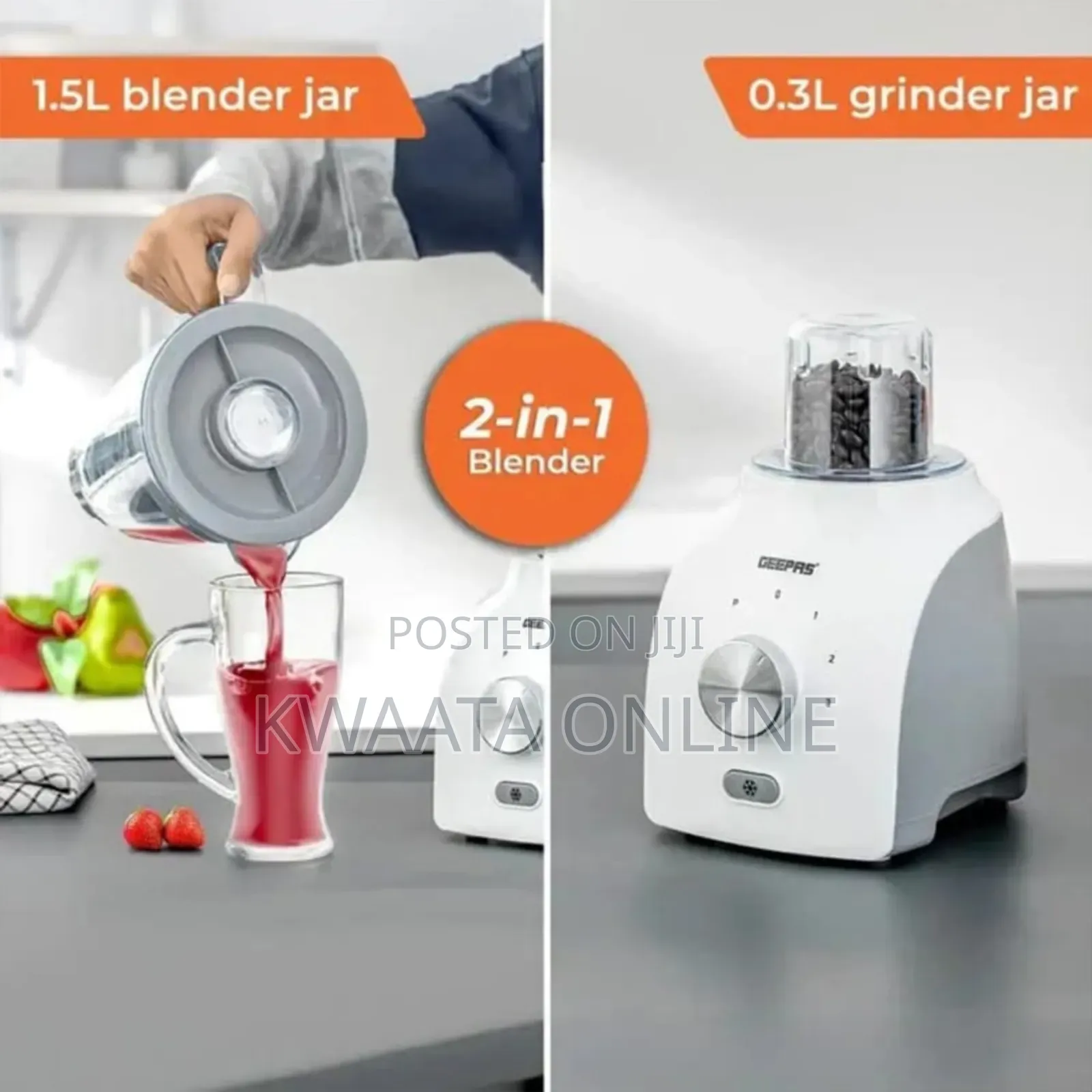 1.8l Geepas 2 in 1 Electric Blender, 600 Watts8