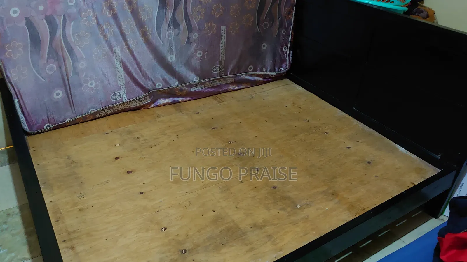 5×6 Black Wood Bed