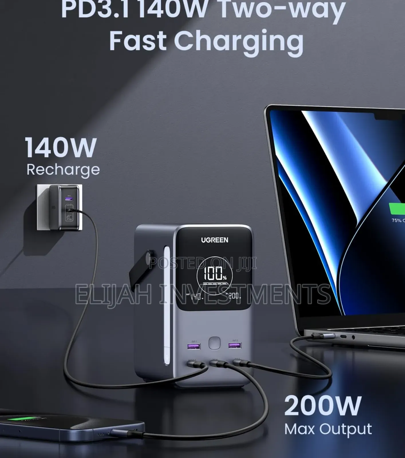 Ugreen 300w 48000mah Power Bank With Smart Digital Display