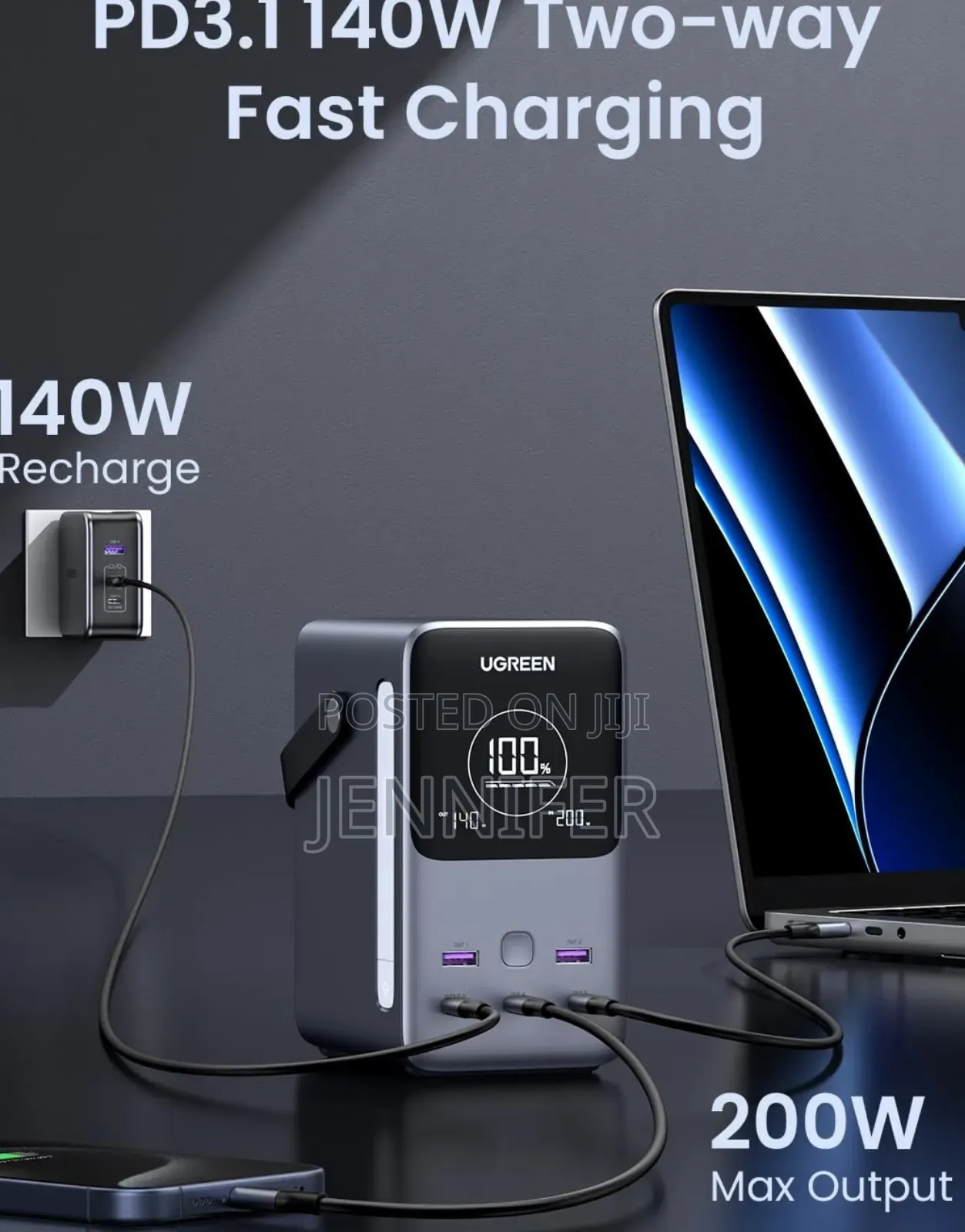Ugreen 300w 48000mah Power Bank With Smart Digital Display